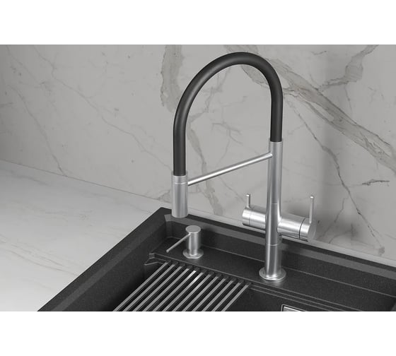 Изображение товара Смеситель кухонный GRANULA Kitchen Space 8277, НЕРЖ