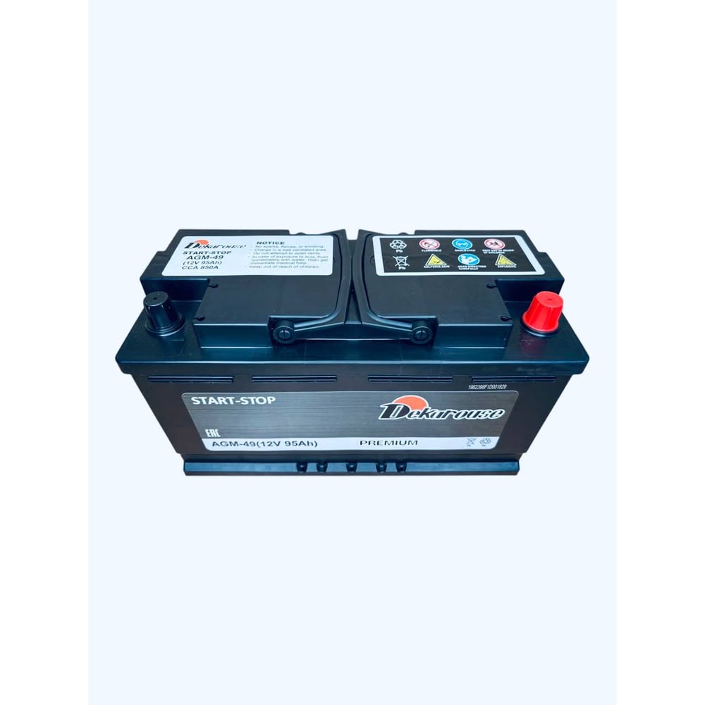 Изображение товара Аккумулятор автомобильный Dekarouse 95 Ач 850 А обр. пол. L5 353x175x190 AGM-49