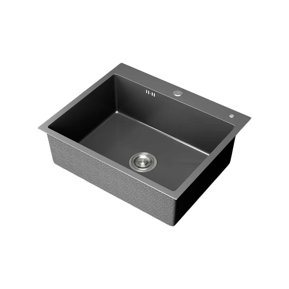 Мойка кухонная из нержавеющей стали Bauedge BAU SOUL КТ5045В NANO BLACK, сифон EASY CLEAN в комплекте KT5045B