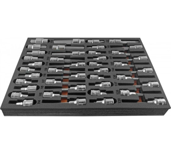 Изображение товара Набор насадок торцевых 1/2 DR со вставками-битами в EVA ложементе 42 предмета Ombra OMT42STE 56133