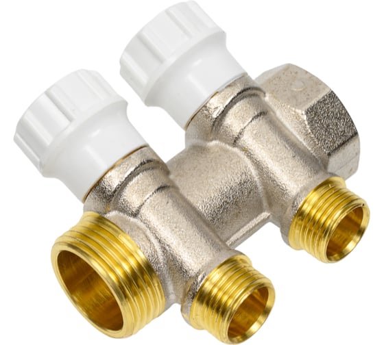 Изображение товара Коллектор ITAP НВ 1 2x1/2 Н 38 мм., никелированный, с вентилями 465