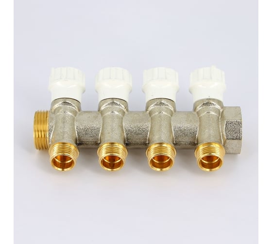 Изображение товара Коллектор ITAP НВ 1 4x1/2 Н 38 мм., никелированный, с вентилями 465