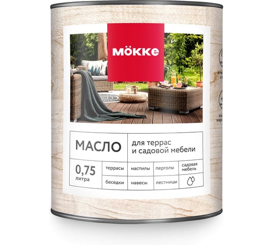 Изображение товара Масло для террас и садовой мебели MÖKKE (дуб) 0,75 л., 9604