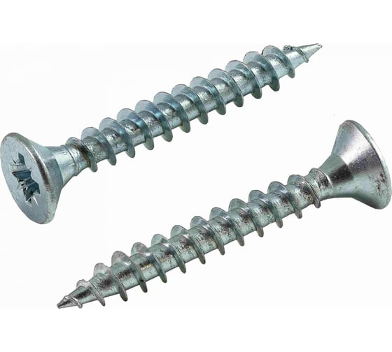 Изображение товара Универсальный саморез КВАДРА 3x40 белый, потайная голова, цинк, кор. 500 шт. 303040050050