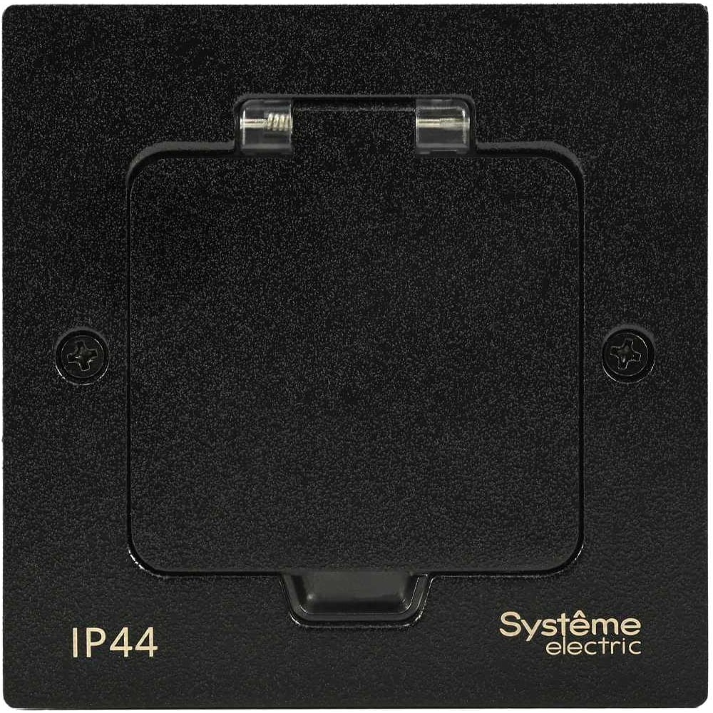 Изображение товара Лючок с розеткой Systeme Electric MultiDesk 2К+З, 16А/250В, IP44 с монтажной коробкой для стены, фальшпола, стола, черный матовый MDK21102MBA Изображение товара Лючок с розеткой Systeme Electric MultiDesk 2К+З, 16А/250В, IP44 с монтажной коробкой для стены, фальшпола, стола, черный матовый MDK21102MBA
