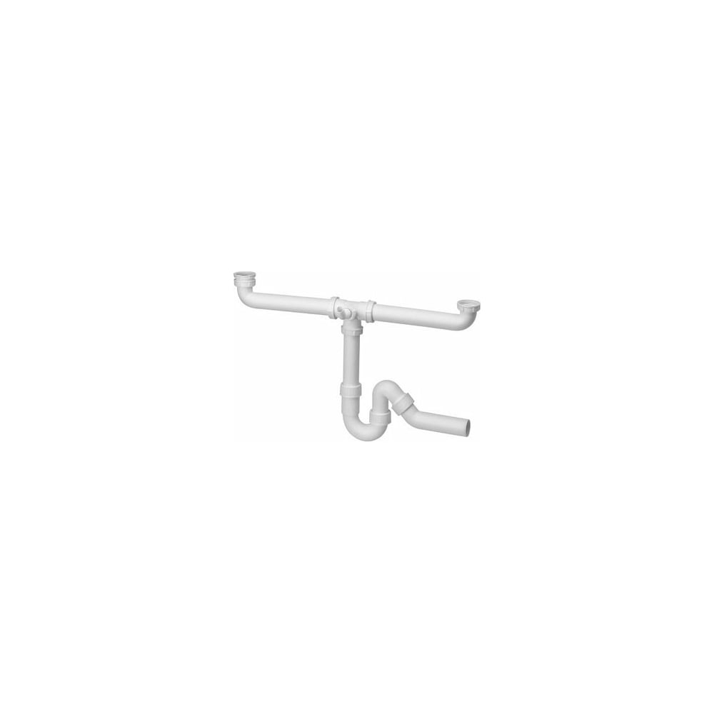 Сифон для двойных моек Viega 1 1/2&quot;х40, межцентровое 180-600, штуцер для шланга, универсальный отвод 124205