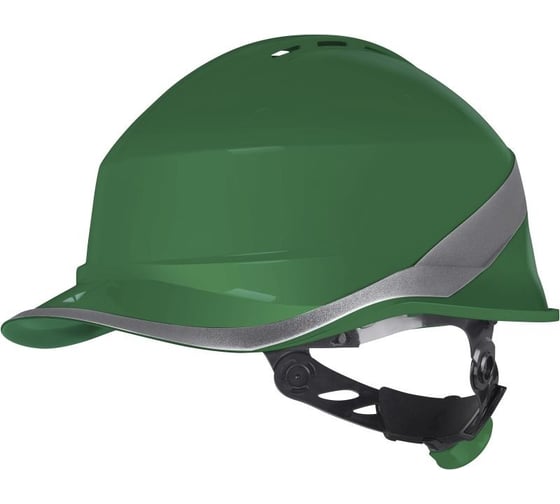 Изображение товара Защитная строительная каска Delta Plus DIAMOND VI WIND из ABC с вентиляцией зеленого цвета DIAM6WTRVEFL