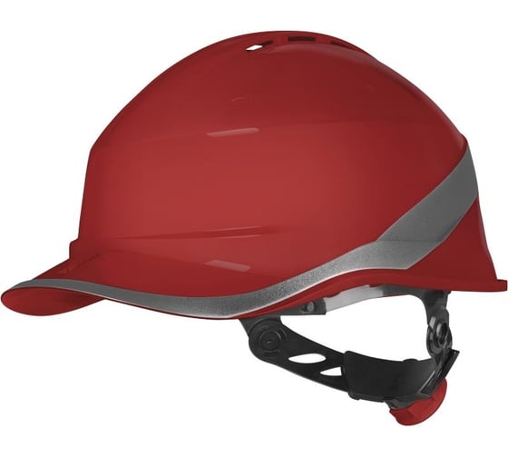 Изображение товара Защитная строительная каска Delta Plus DIAMOND VI WIND из ABC с вентиляцией красного цвета DIAM6WTRROFL