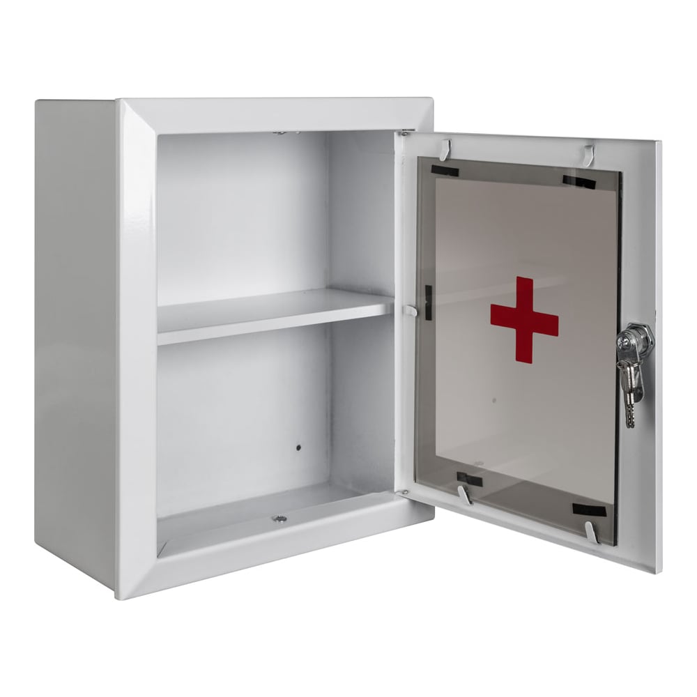 Изображение товара Аптечный навесной шкаф MASTERMANN-2С 280х330х140 мм стекло замок для аптечек