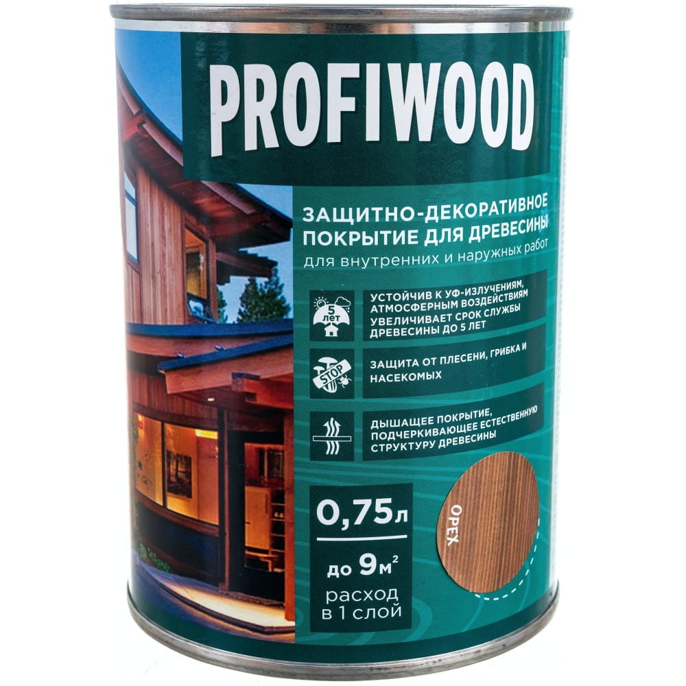 фото Защитно-декоративное покрытие для древесины profiwood