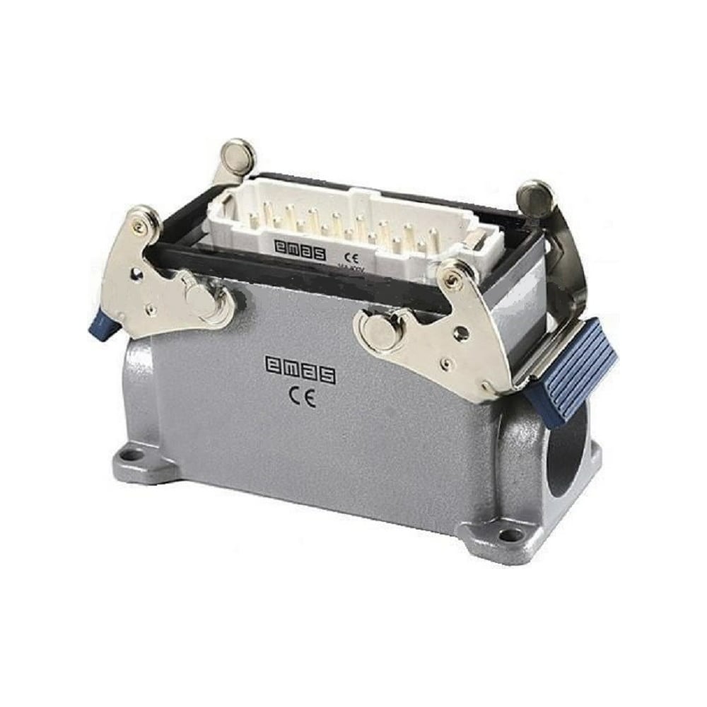 Изображение товара Вилка Emas 4 металлических фиксатора, 2 боковых ввода, 16 полюсов, 16А EBM16FD27