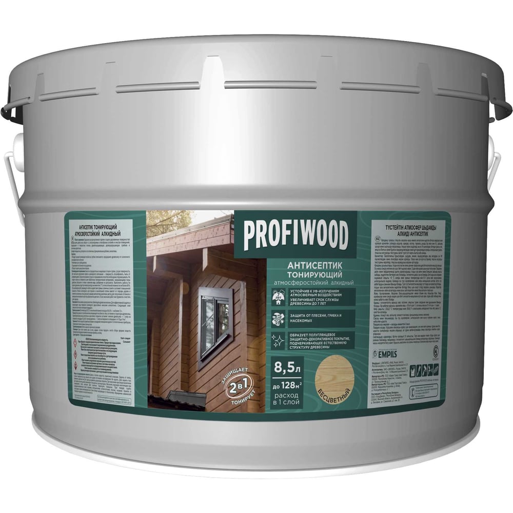 Тонирующий атмосферостойкий алкидный антисептик Profiwood 3884
