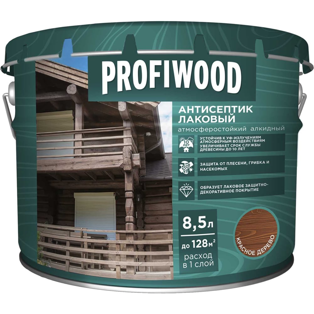 Изображение товара Алкидный антисептик PROFIWOOD 8.5 л защитный для древесины атмосферостойкий