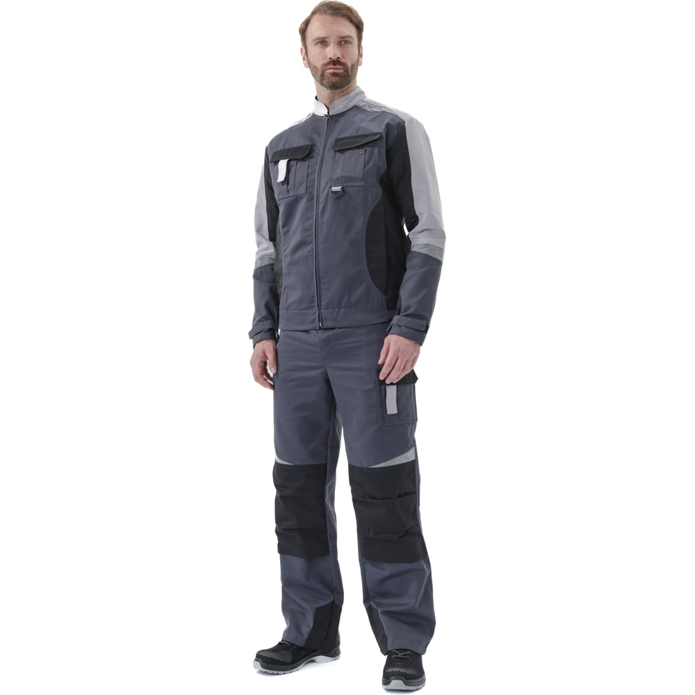 Костюм URSUS МЕГА куртка/брюки КОС887-Т.СЕРЫЙ/ЧЕРНЫЙ/СВ.СЕРЫЙ/48-50, 170-176