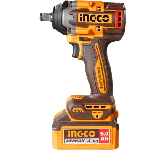 Изображение товара Гайковерт INGCO 550Нм, акк, б/щ, P20S(20В) CIWLI2055