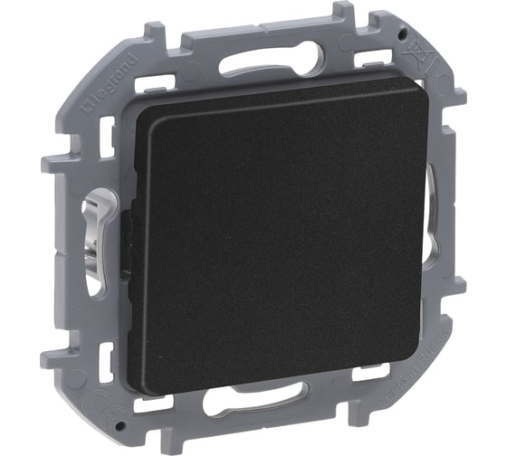 Изображение товара Выключатель Legrand одноклавишный Legrand Inspiria 10А 250В безвинтовые зажимы антрацит 673603