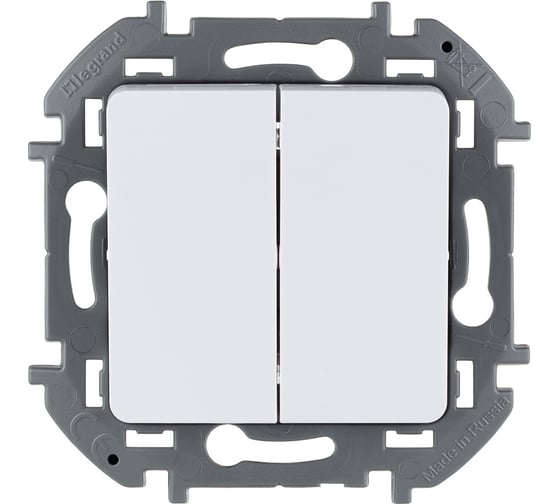 Изображение товара Двухклавишный выключатель Legrand - INSPIRIA - 10 AX - 250 В - белый 673620