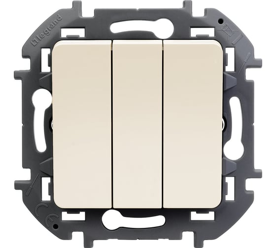 Изображение товара Выключатель Legrand трёхклавишный Legrand Inspiria 20А 250В винтовые зажимы слоновая кость 673641