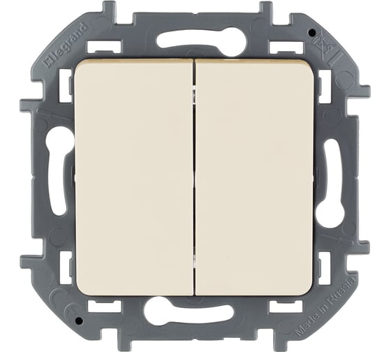 Изображение товара Двухклавишный выключатель Legrand - INSPIRIA - 10 AX - 250 В - слоновая кость 673621