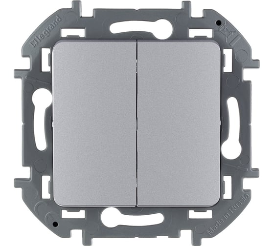 Изображение товара Двухклавишный выключатель Legrand - INSPIRIA - 10 AX - 250 В - алюминий 673622