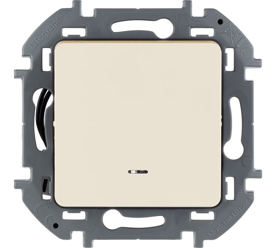 Изображение товара Переключатель Legrand одноклавишный с подсветкой/индикацией Legrand Inspiria 10А 250В безвинтовые зажимы слоновая кость 673661