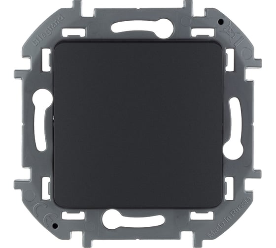 Изображение товара Выключатель Legrand кнопочный одноклавишный Legrand Inspiria с нормально-открытым контактом 6А 250В безвинтовые зажимы антрацит 673693