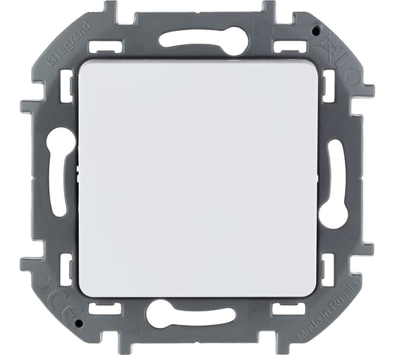 Изображение товара Выключатель Legrand кнопочный одноклавишный Legrand Inspiria с нормально-открытым контактом 6А 250В безвинтовые зажимы белый 673690