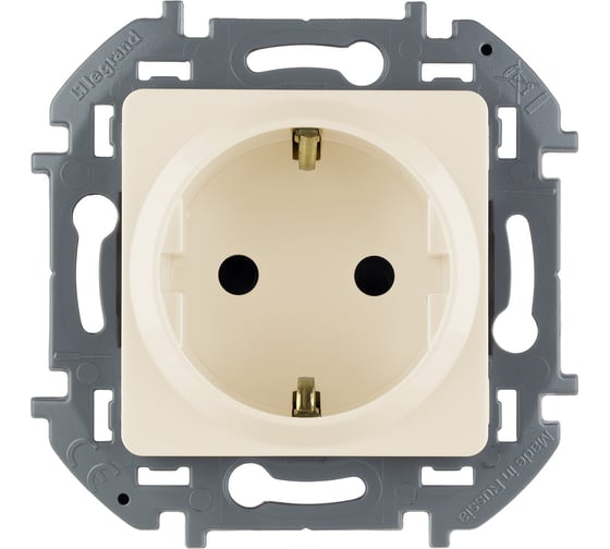 Изображение товара Розетка Legrand с заземлением Legrand Inspiria со шторками 16А 250В винтовые зажимы слоновая кость 673731