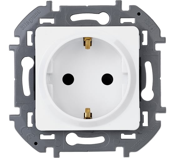 Изображение товара Розетка Legrand с заземлением Legrand Inspiria без шторок 16А 250В винтовые зажимы белый 673720
