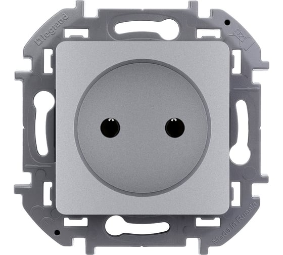 Изображение товара Розетка Legrand без заземления Legrand Inspiria без шторок 16А 250В винтовые зажимы алюминий 673712