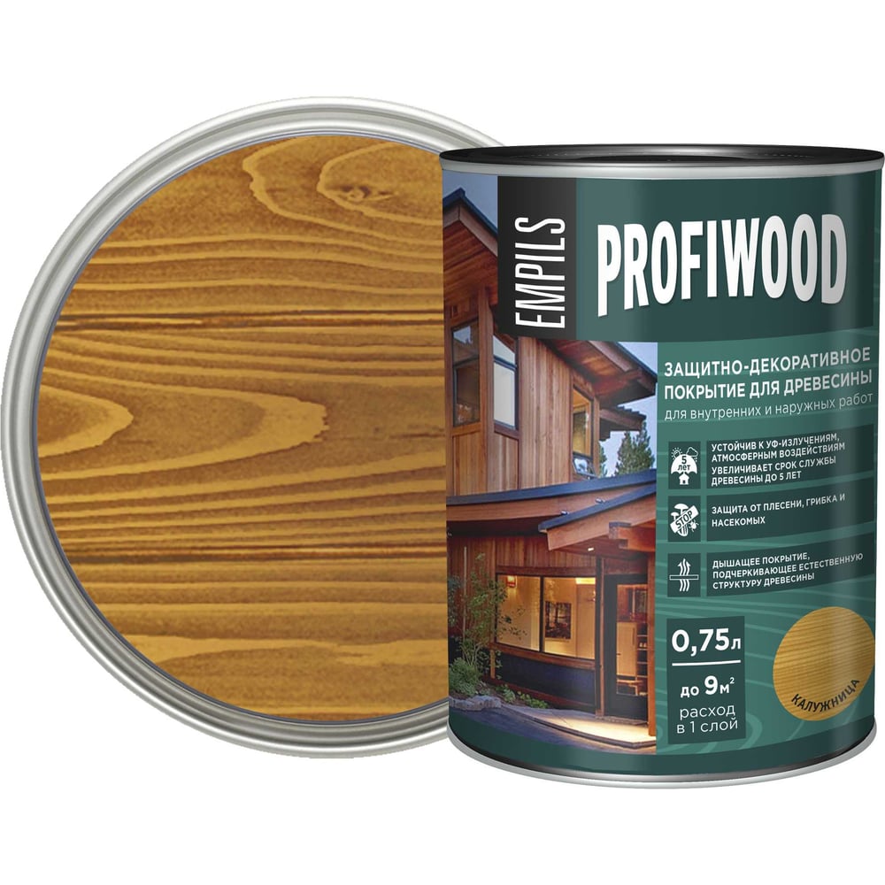 Изображение товара Защитно-декоративное покрытие для древесины PROFIWOOD (калужница; 0.75 л; 0.7 кг) 72620 Изображение товара Защитно-декоративное покрытие для древесины PROFIWOOD (калужница; 0.75 л; 0.7 кг) 72620