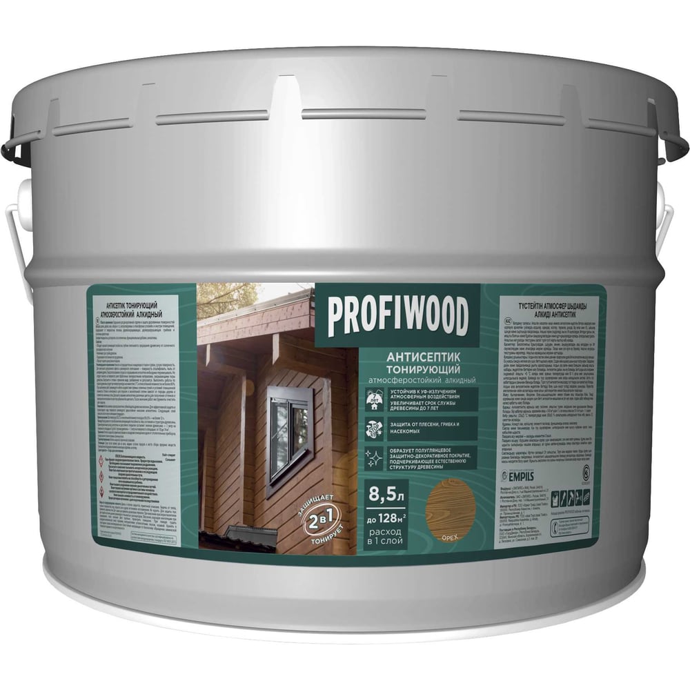 Тонирующий атмосферостойкий алкидный антисептик Profiwood 3902