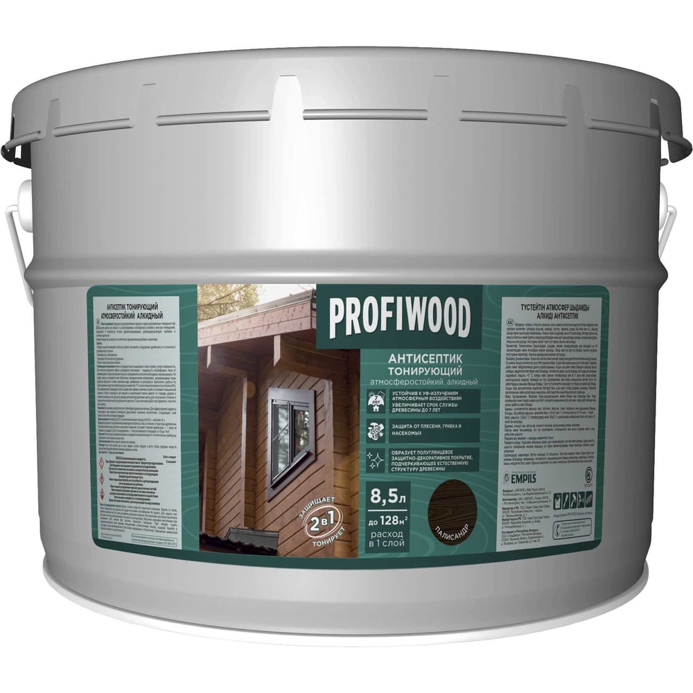 Тонирующий атмосферостойкий алкидный антисептик Profiwood 3905