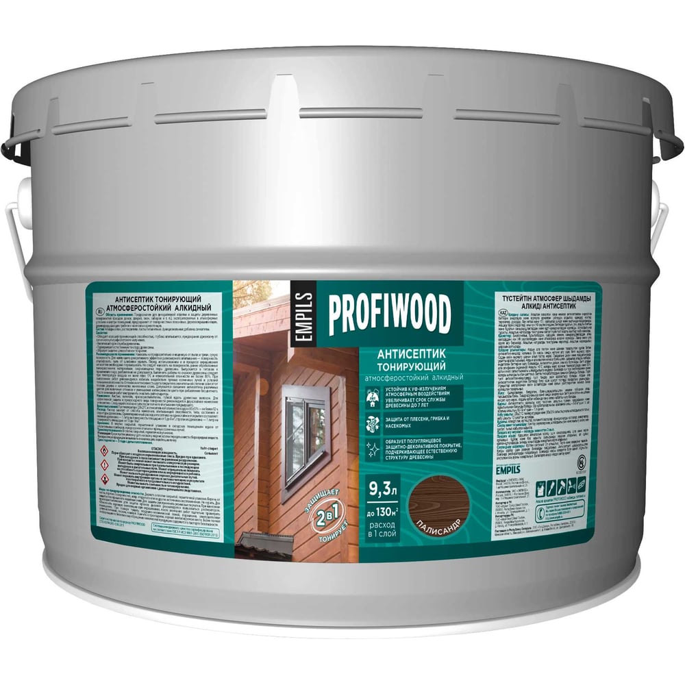 Изображение товара Алкидный антисептик PROFIWOOD палисандр 9,3 л атмосферостойкий для наружных и внутренних работ