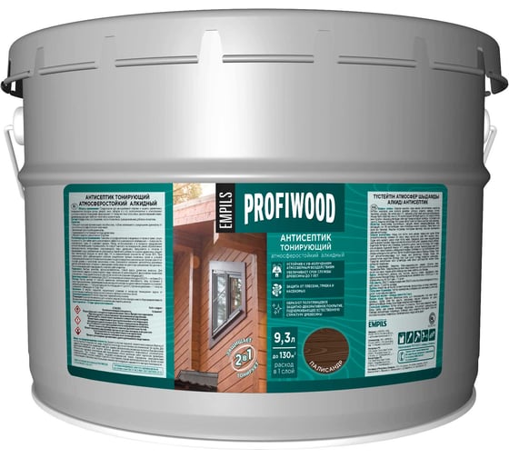 Изображение товара Алкидный антисептик PROFIWOOD (тонирующий; атмосферостойкий; палисандр; 9.3 л; 8 кг) 3905