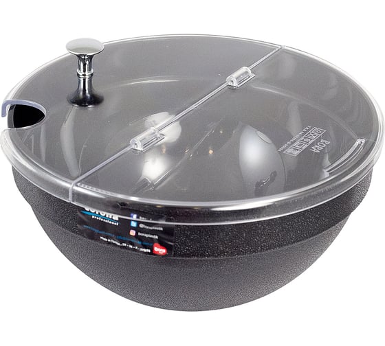 Изображение товара Гастрономическая миска BORA 3.1 л D 230 мм с крышкой поликарбонат черная ПЛ-BO1297ch