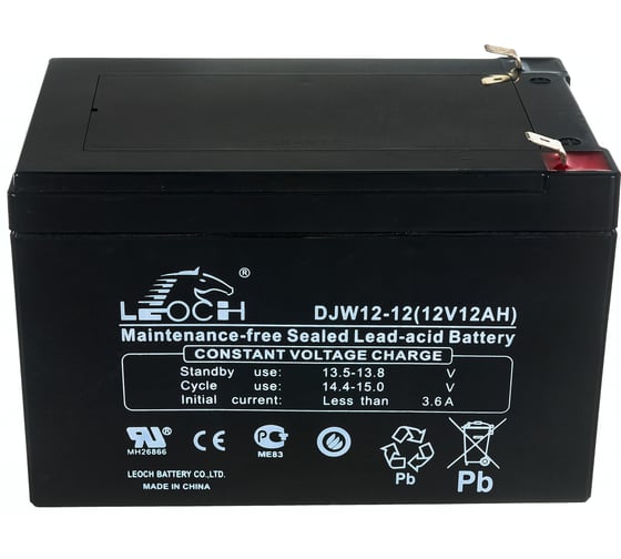 Изображение товара Аккумулятор для ИБП Leoch DJW12-12 12В, 12 Ач УТ-00000618
