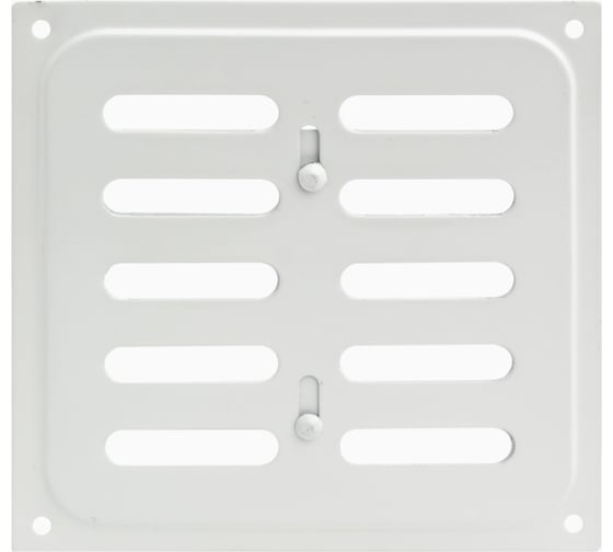 Изображение товара Решетка вентиляционная белая с заслонкой 160x160 мм Скобис Т814