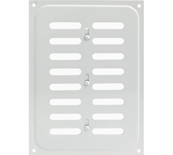 Изображение товара Решетка вентиляционная белая с заслонкой 165x240 мм Скобис Т818