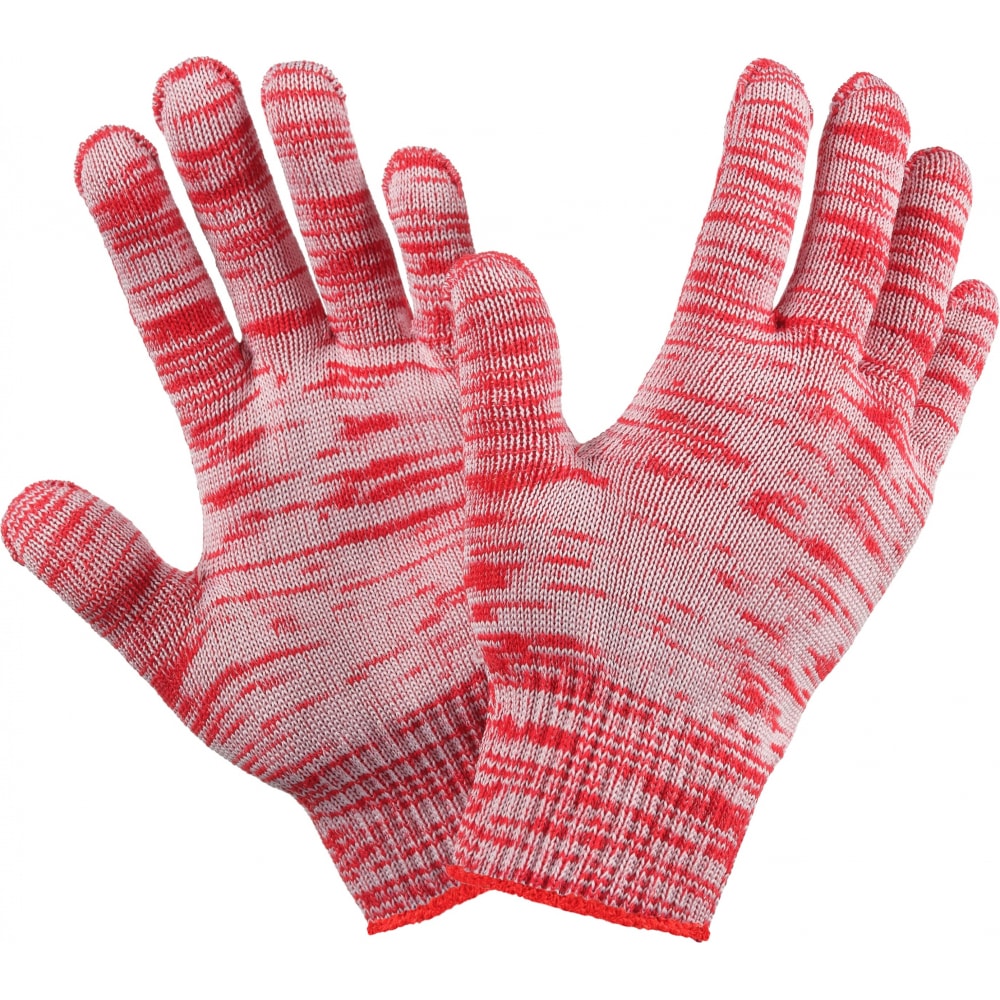 Плотные хлопчатобумажные перчатки Фабрика перчаток, размер 6, цвет красный
