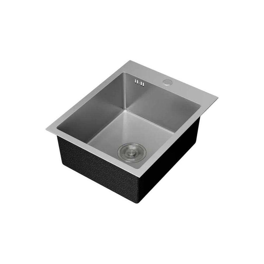Мойка кухонная из нержавеющей стали Bauedge BAU SOUL КТ4050S SATIN, сифон EASY CLEAN в комплекте KT4050S
