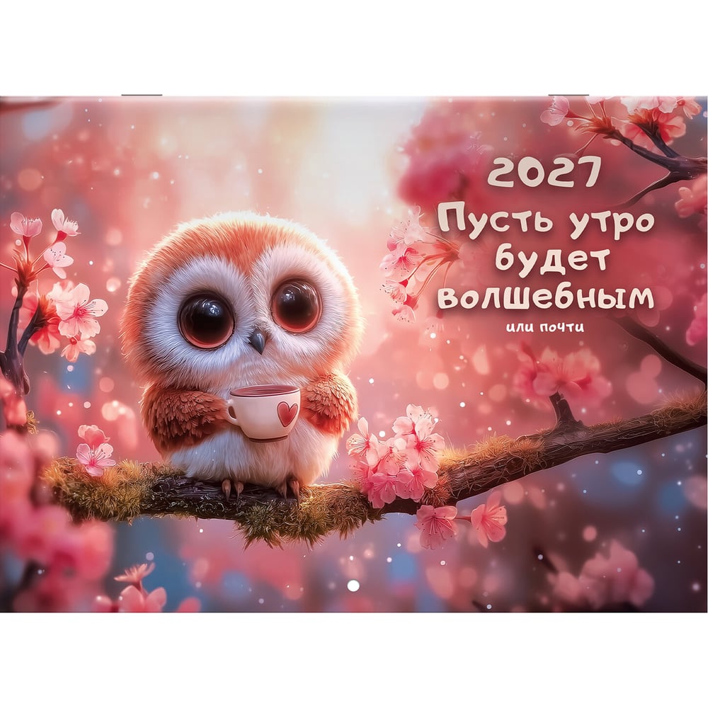 Календарь-планер настенный перекидной на 2027г BRAUBERG, 12 листов, 29,5х21,3см,, Funny owl, 118448