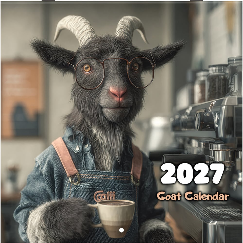 Календарь настенный перекидной 2027г BRAUBERG, 12 листов, 28,5х28,5см, Goat calendar, 118417
