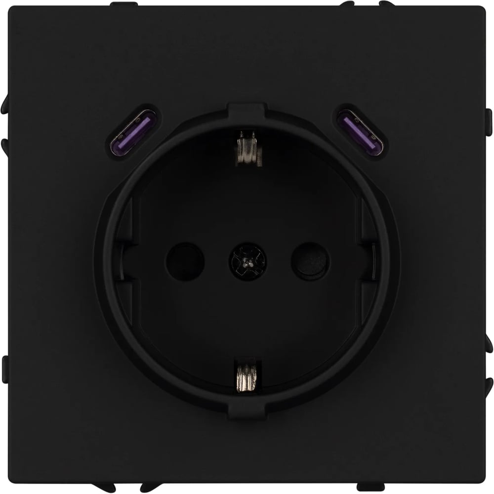 Механизм розетки с USB зарядкой Arlight SCT-NOBE-MUCC-SFPL-BK 1шт 061813