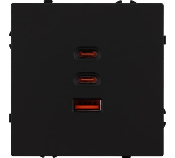 Изображение товара Механизм розетки с быстрой USB зарядкой Arlight SCT-NOBE-MUACC-SFPL-FC-BK 1шт 061834