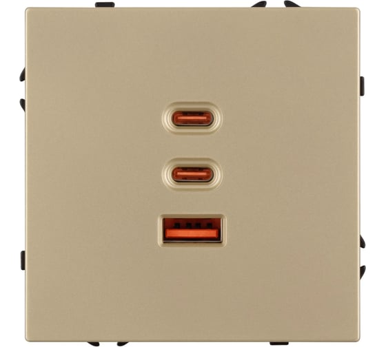 Изображение товара Механизм розетки с быстрой USB зарядкой Arlight SCT-NOBE-MUACC-SFPL-FC-GD 1шт 061836