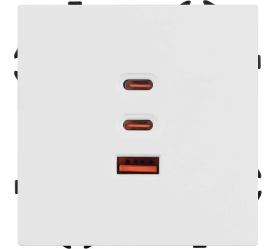 Изображение товара Механизм розетки с быстрой USB зарядкой Arlight SCT-NOBE-MUACC-SFPL-FC-WH 1шт 061839