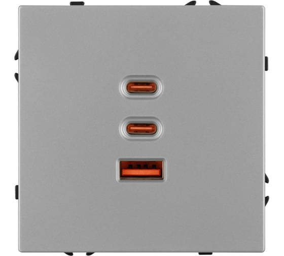 Изображение товара Механизм розетки с быстрой USB зарядкой Arlight SCT-NOBE-MUACC-SFPL-FC-IS 1шт 061838