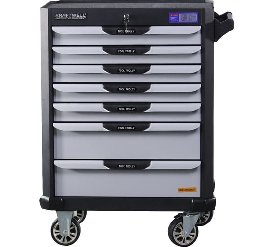 Изображение товара Тележка KraftWell с 7 ящиками, в подарок инструмент 277 предметов KRW-TTG+SET277