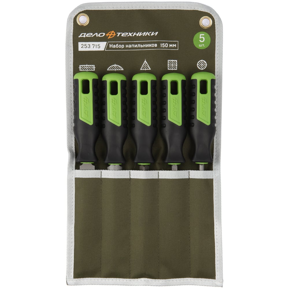 Изображение товара Набор напильников Дело Техники №2 150 мм 5 шт профессиональный инструмент